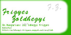 frigyes zoldhegyi business card